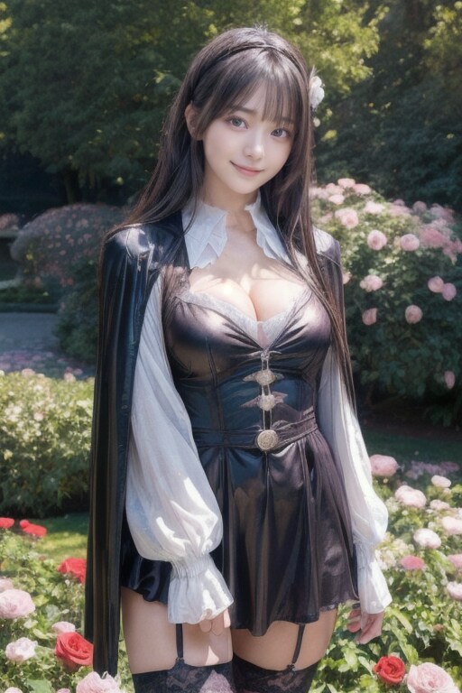 薔薇園とおぱぽよん少女