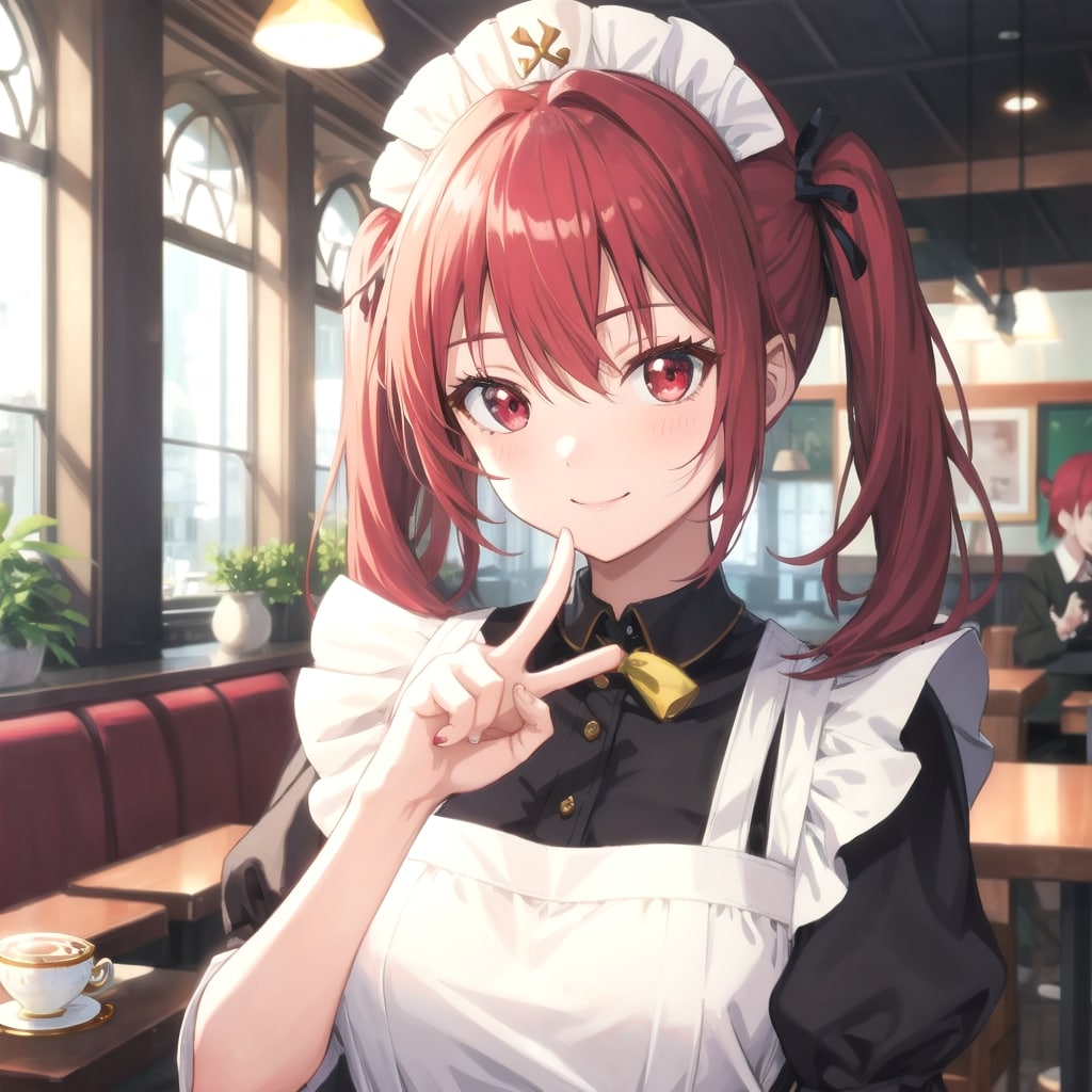 午後のティーとピースサイン