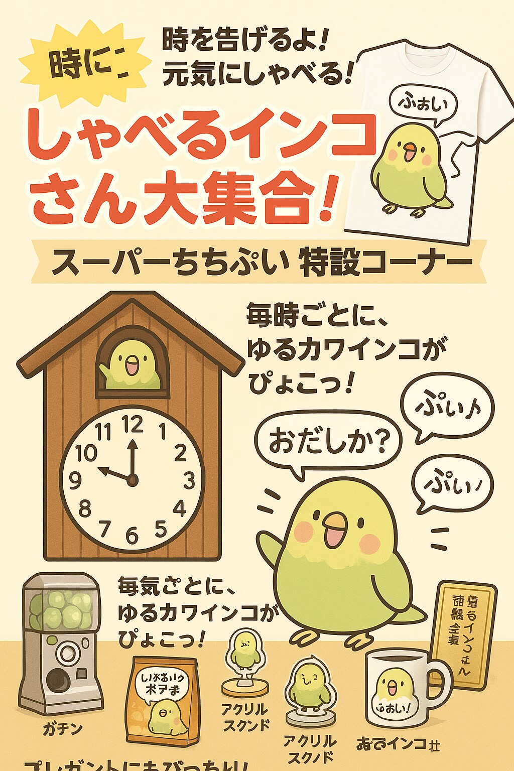 スーパーちちぷい　喋るインコ特設コーナー
