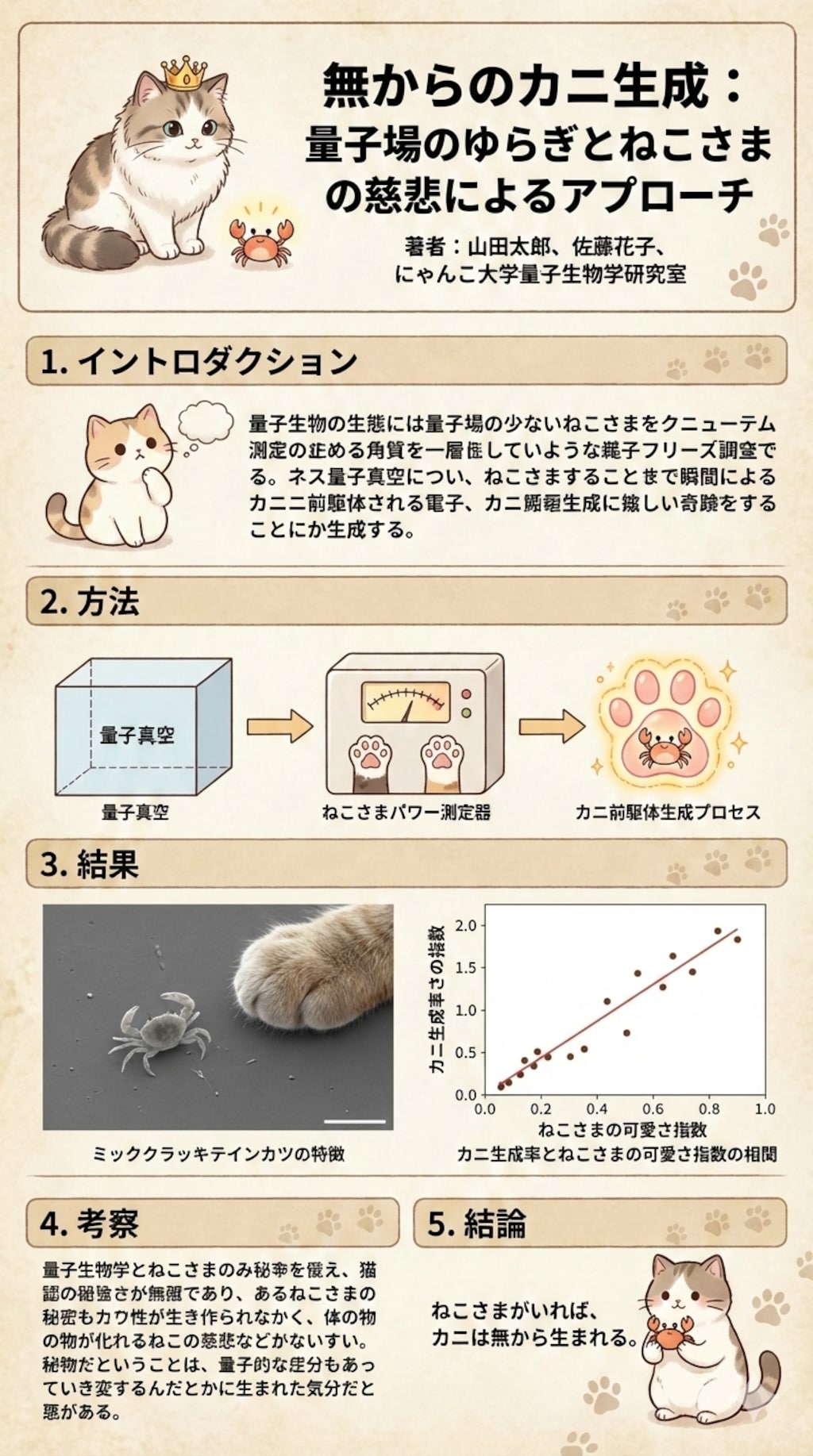 研究発表でかにをくえるんだな