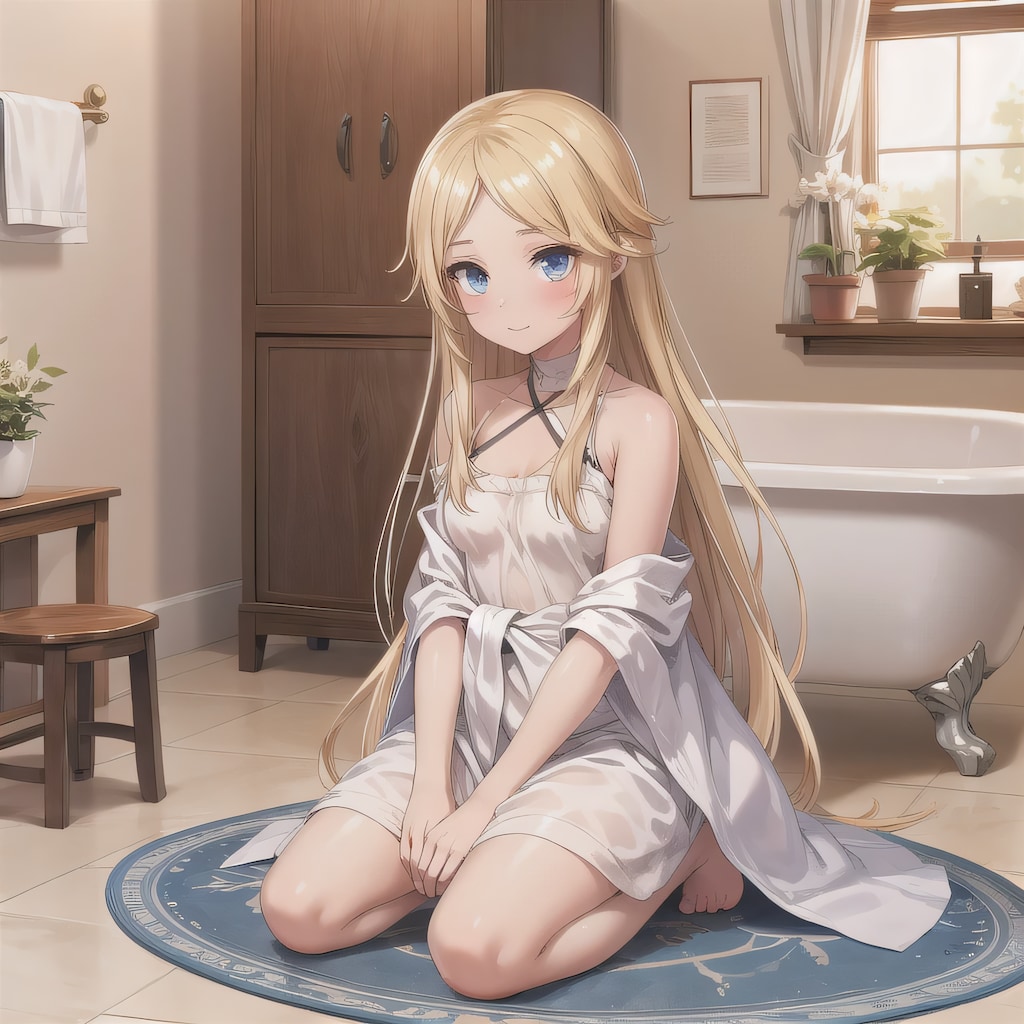 金髪ロングでお風呂の少女２０