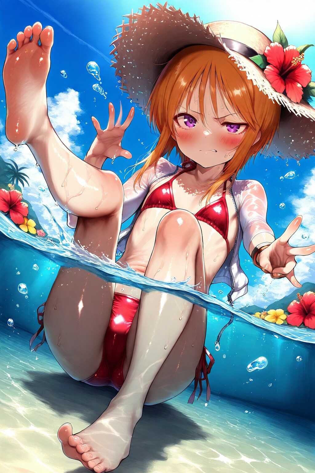 波に足をとられるプルツー