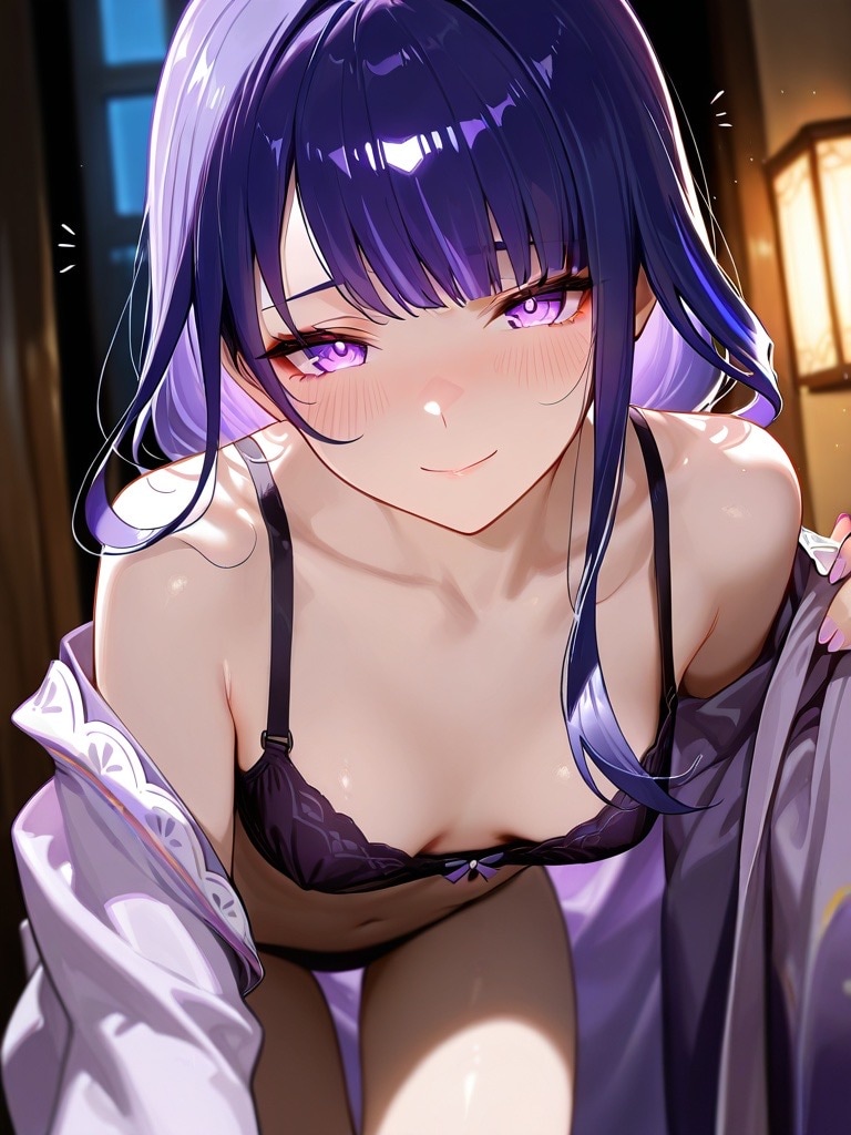 (雷電③)ちっぱいブラ×口淫