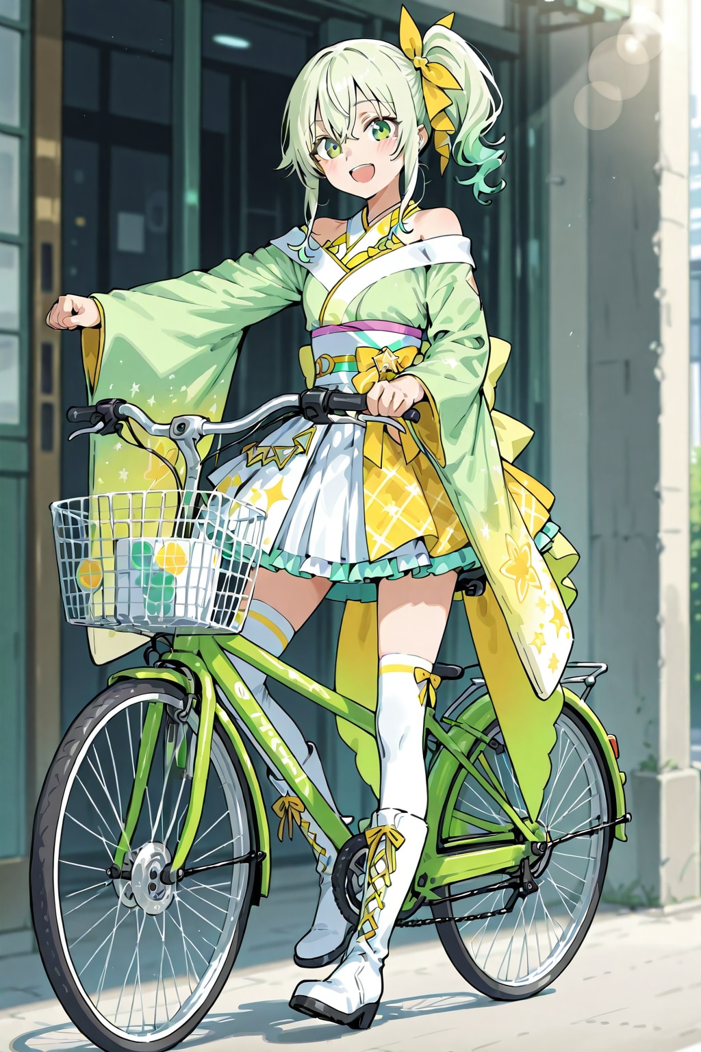 自転車に乗る 喜緑ちゃん | の人気AIイラスト・グラビア