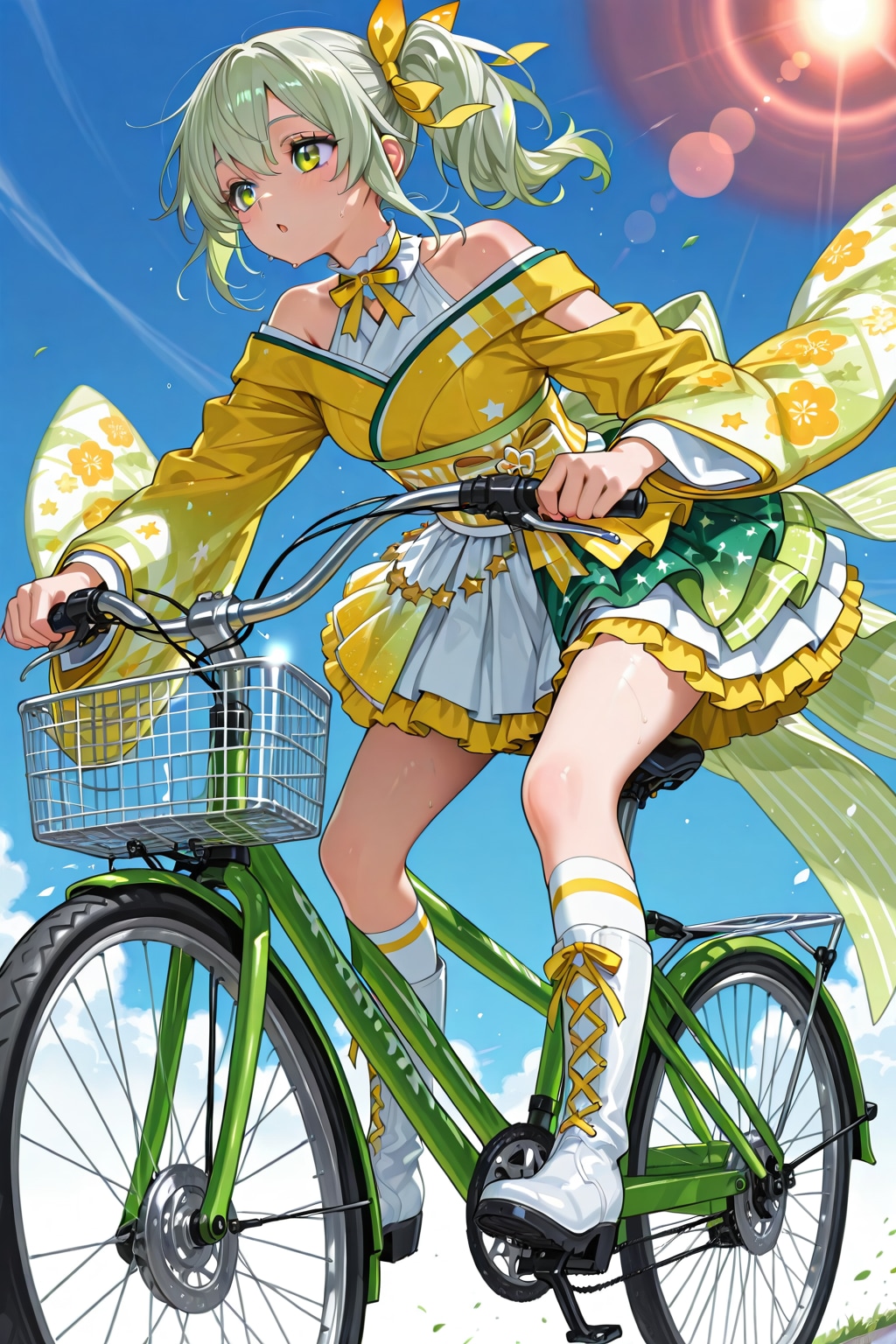 自転車に乗る 喜緑ちゃん