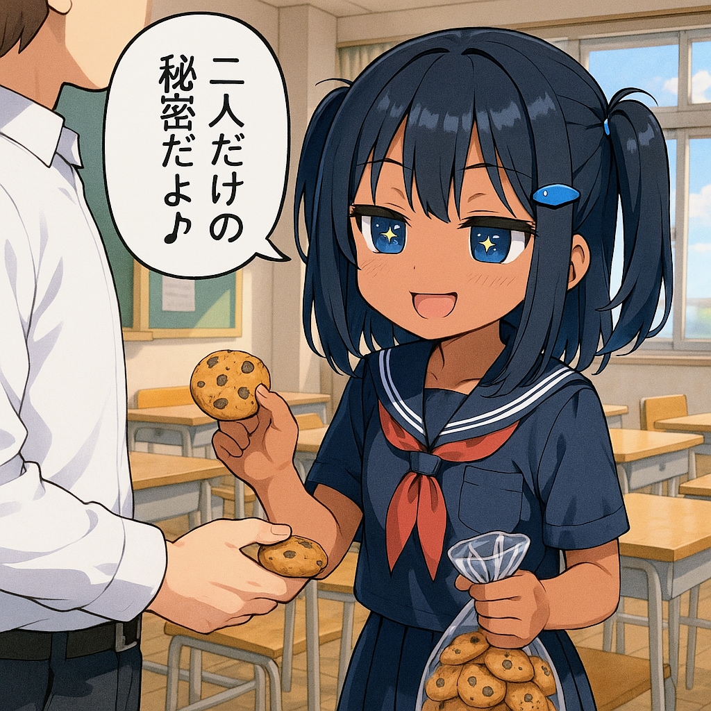 クッキーを配るこなつちゃん