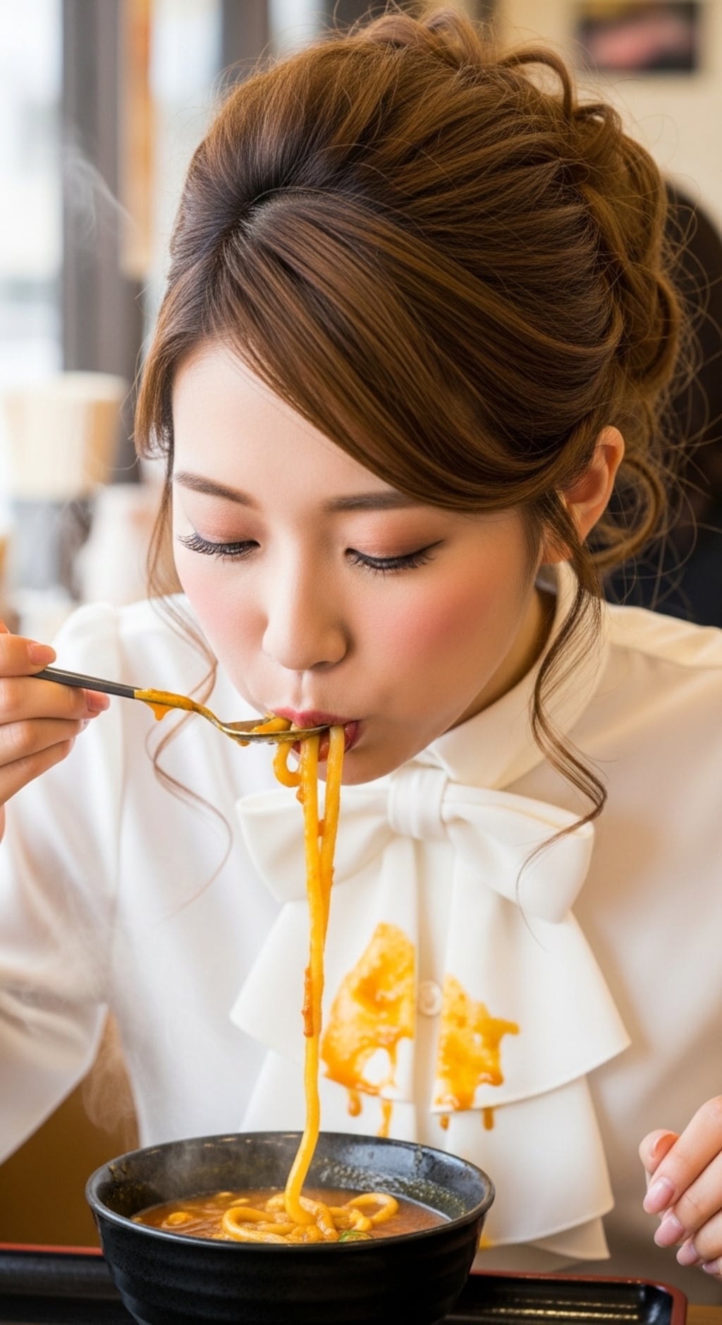 お姉様のカレーうどん《白服お汚れ》