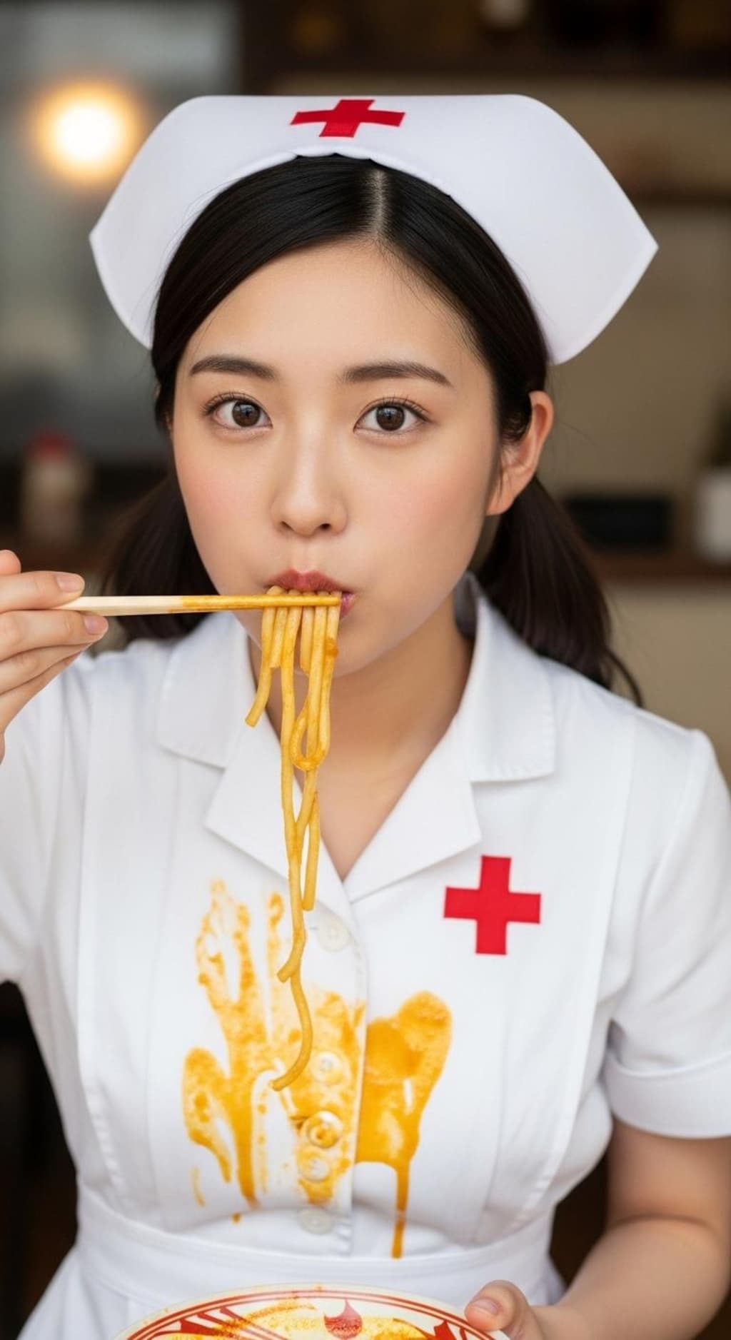 お姉様のカレーうどん《白服お汚れ》