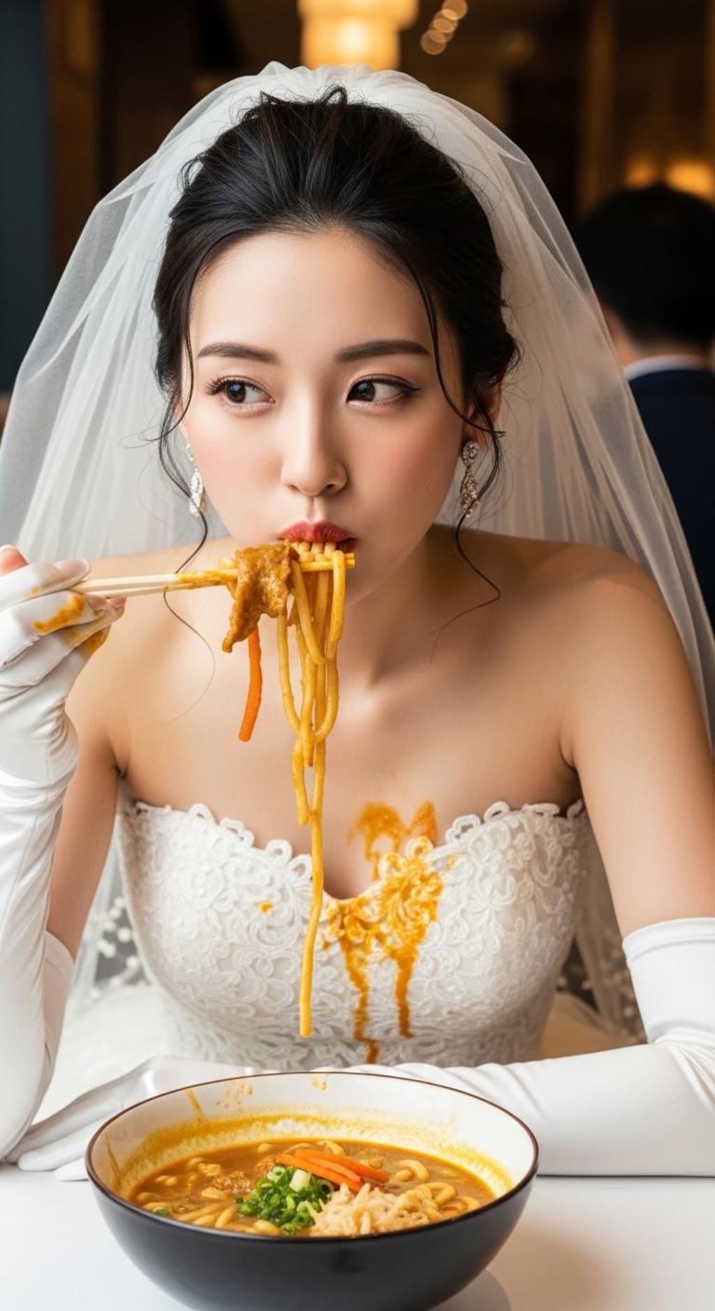 お姉様のカレーうどん《白服お汚れ》