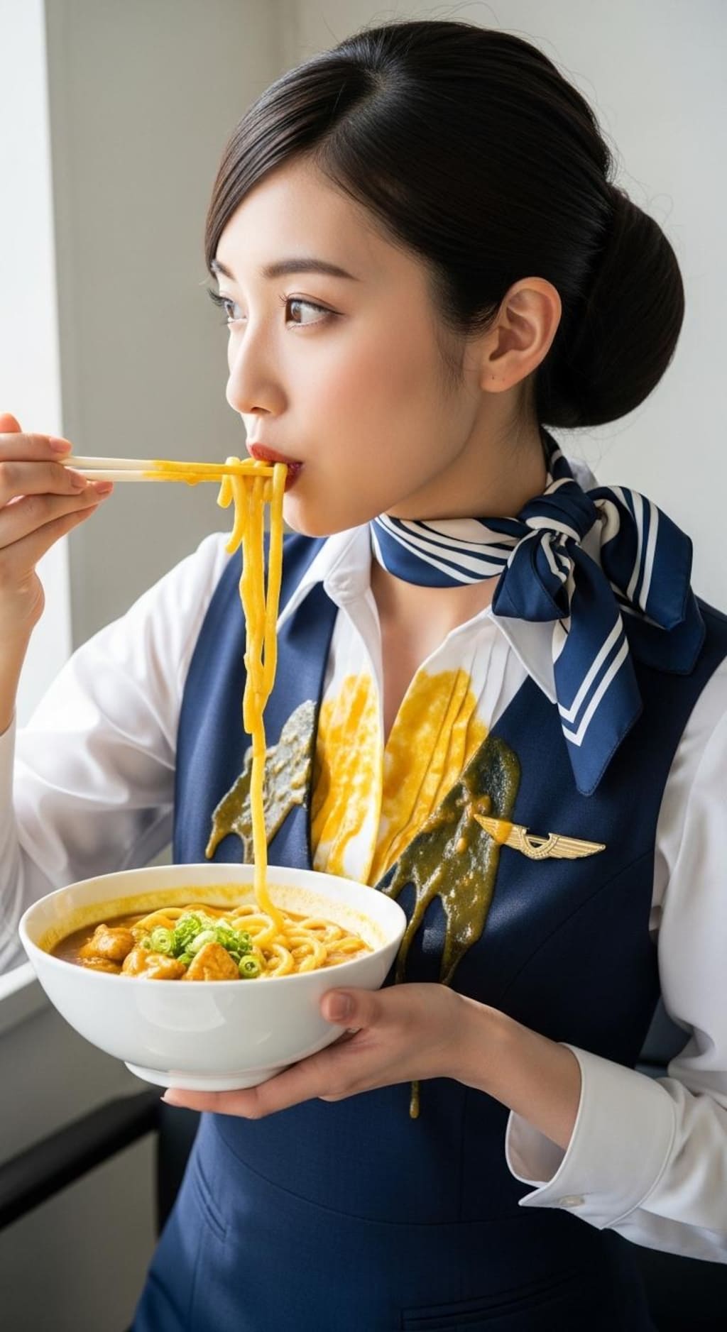 お姉様のカレーうどん《白服お汚れ》
