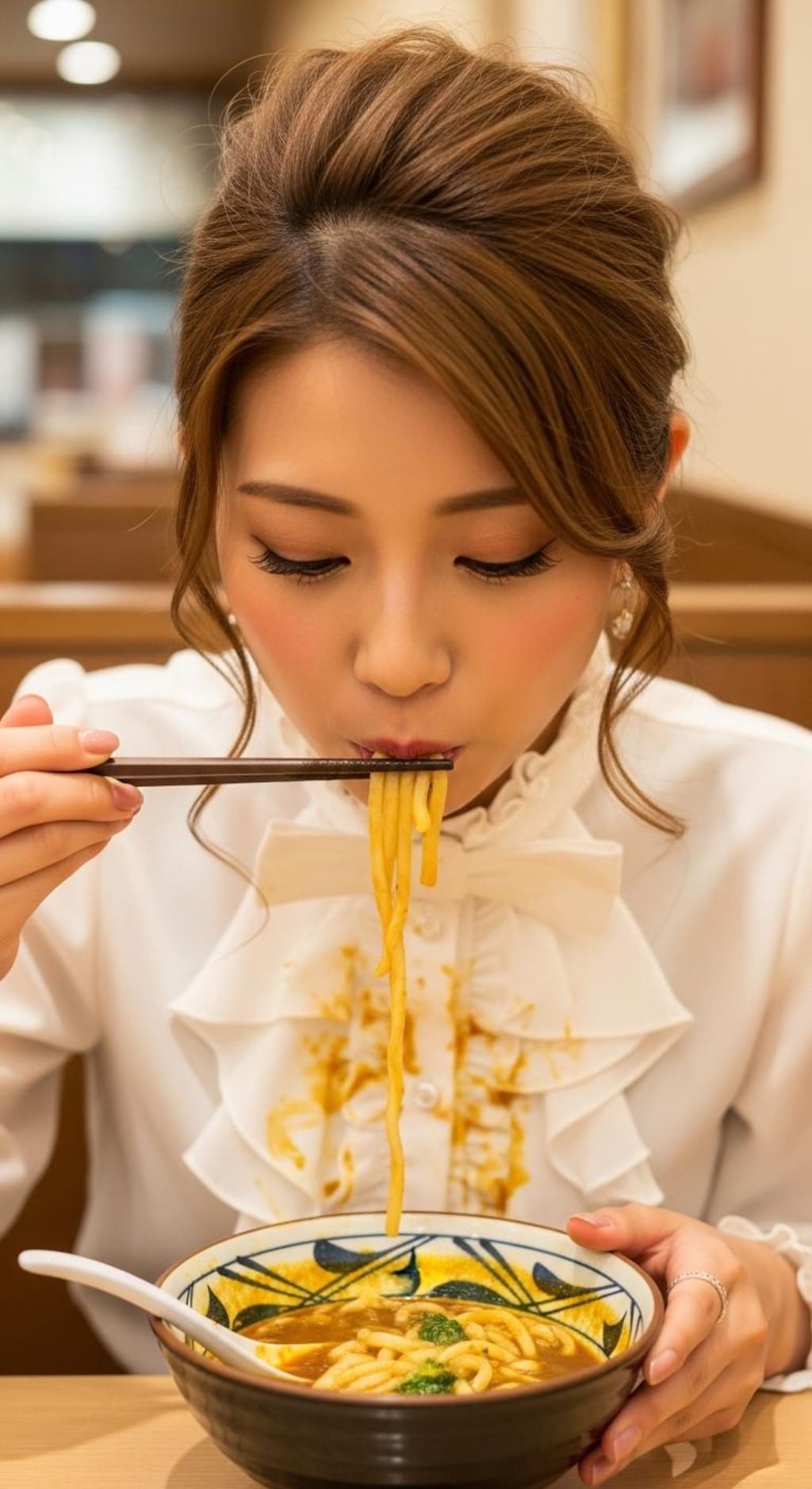 お姉様のカレーうどん《白服お汚れ》