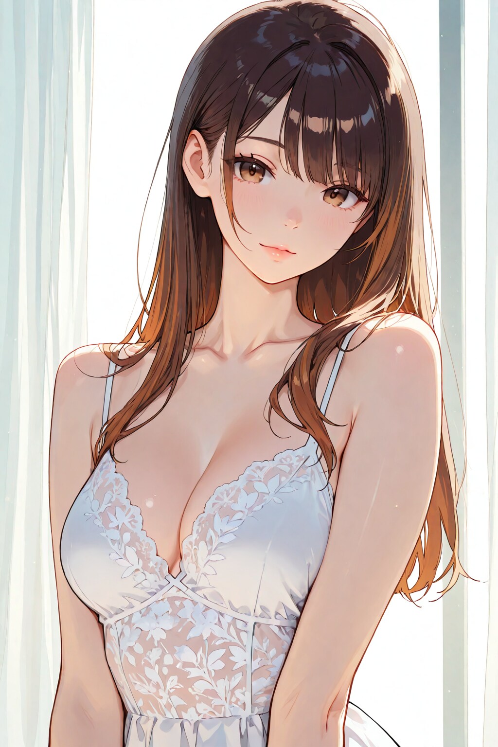 茶髪ロングのお姉さん(individual hair strands)⑤