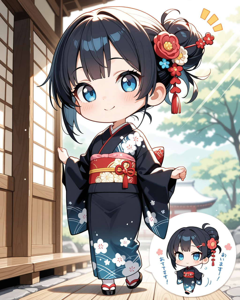 お団子ヘアーのちーちゃん。