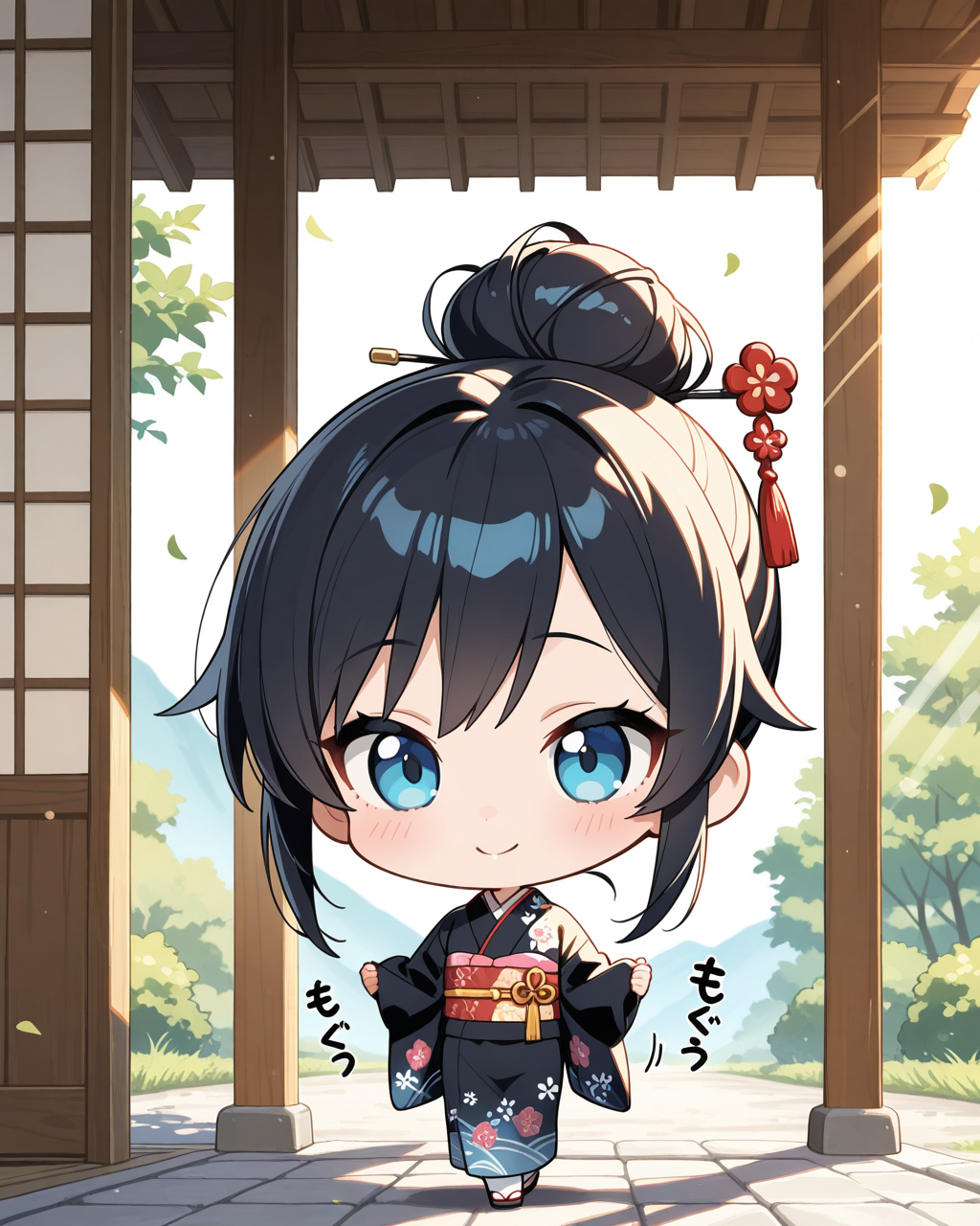 お団子ヘアーのちーちゃん。