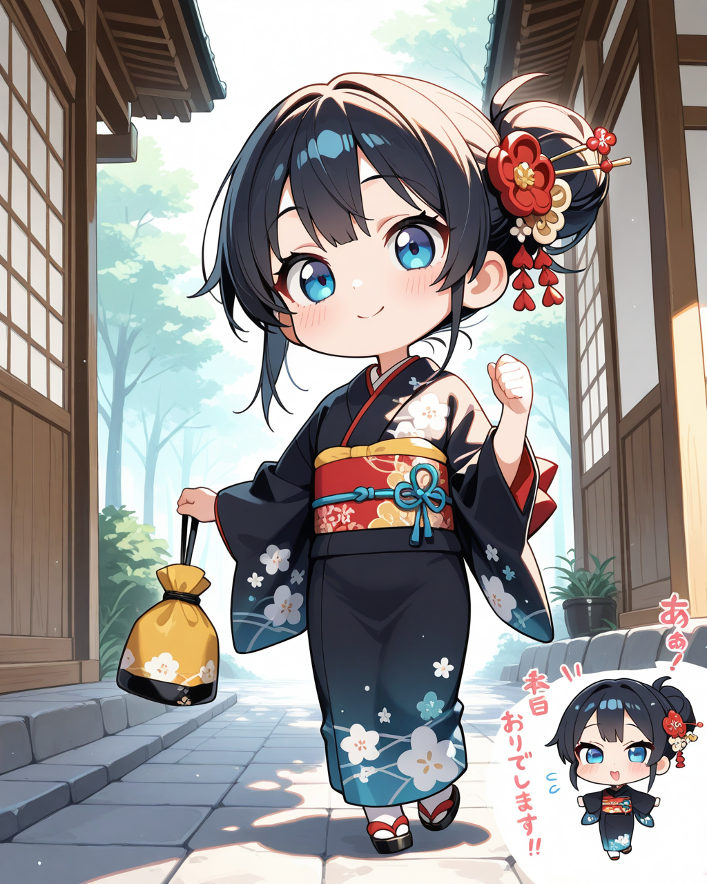 お団子ヘアーのちーちゃん。