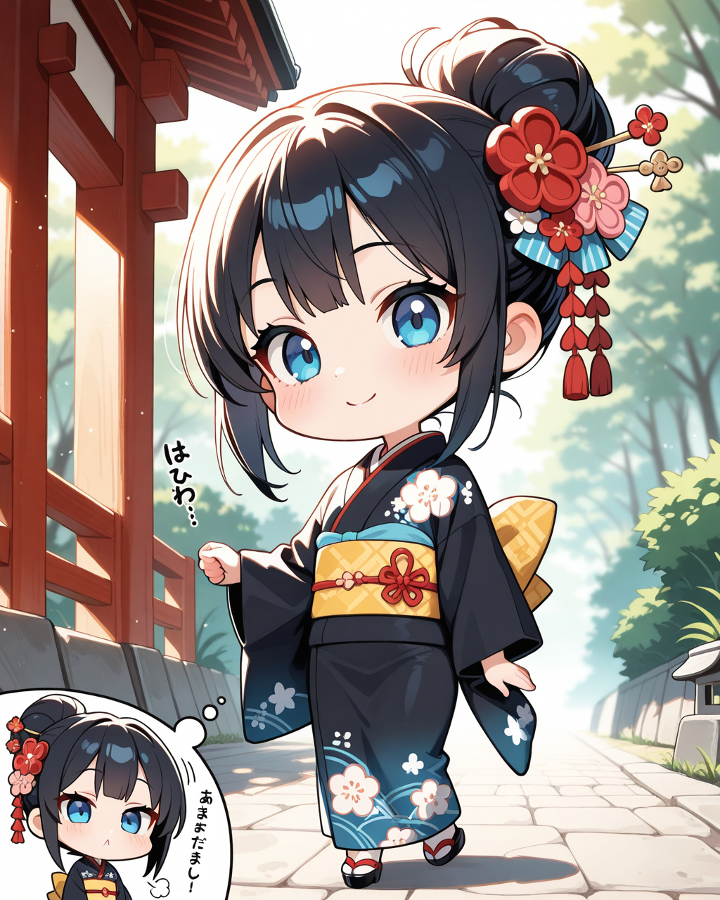 お団子ヘアーのちーちゃん。