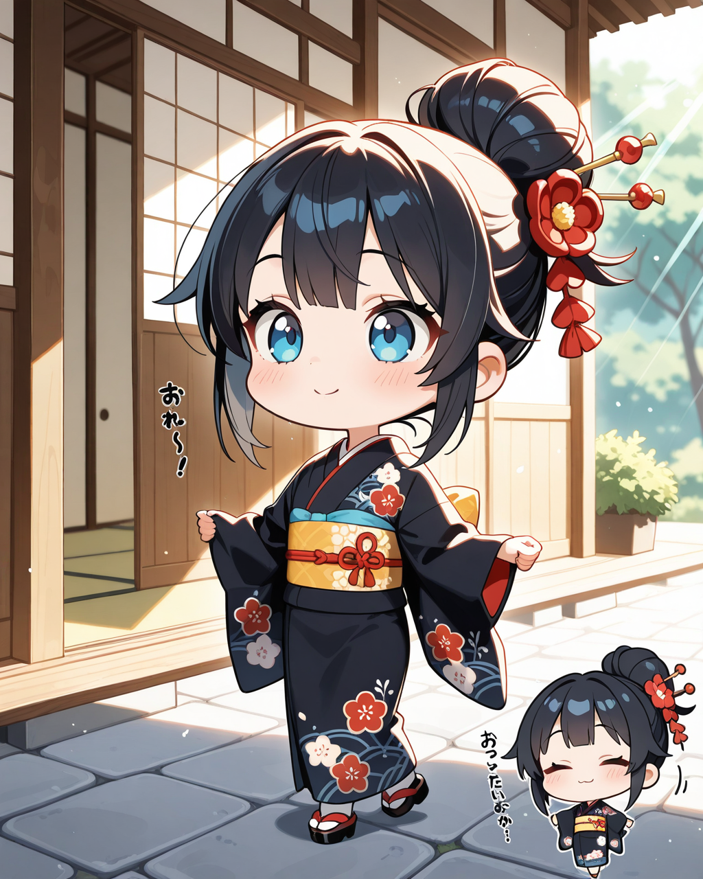 お団子ヘアーのちーちゃん。