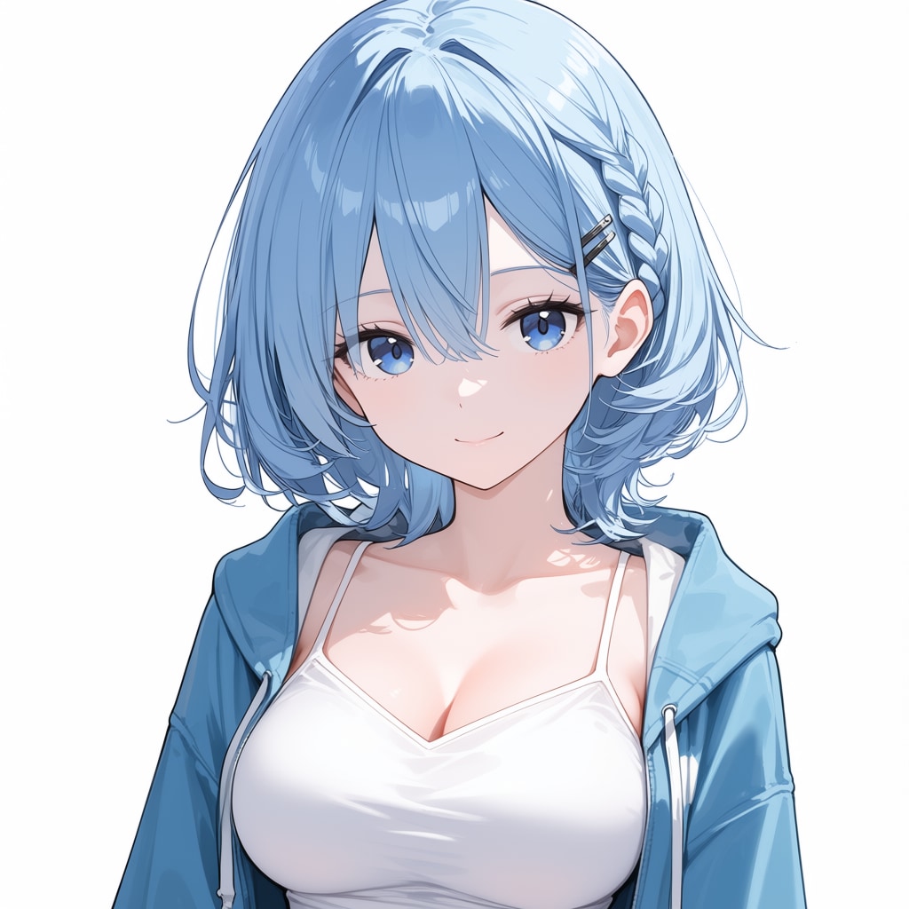 蒼い髪の女の子