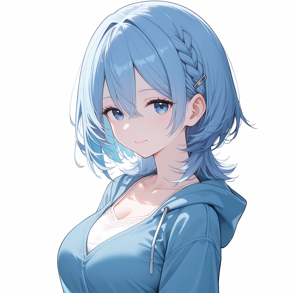 蒼い髪の女の子