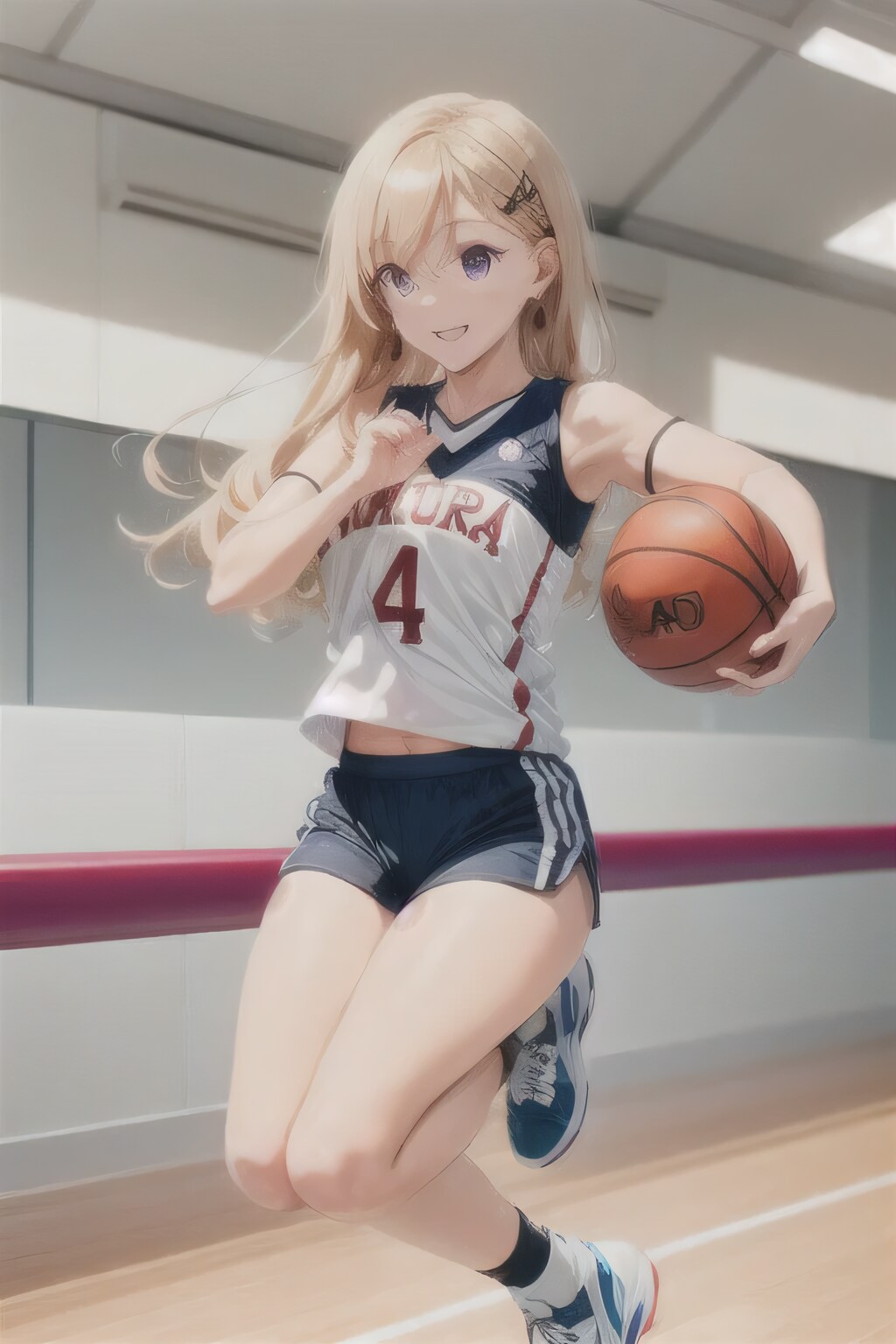 金髪ロングでユニフォームの少女３ | の人気AIイラスト・グラビア