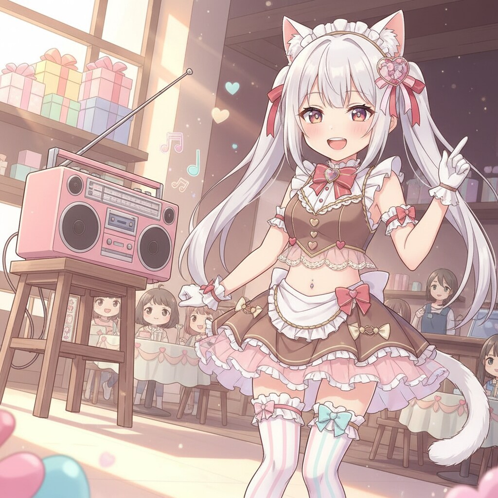 白ツイにゃん。2月13日 #世界ラジオデー。バレンタインメイド。