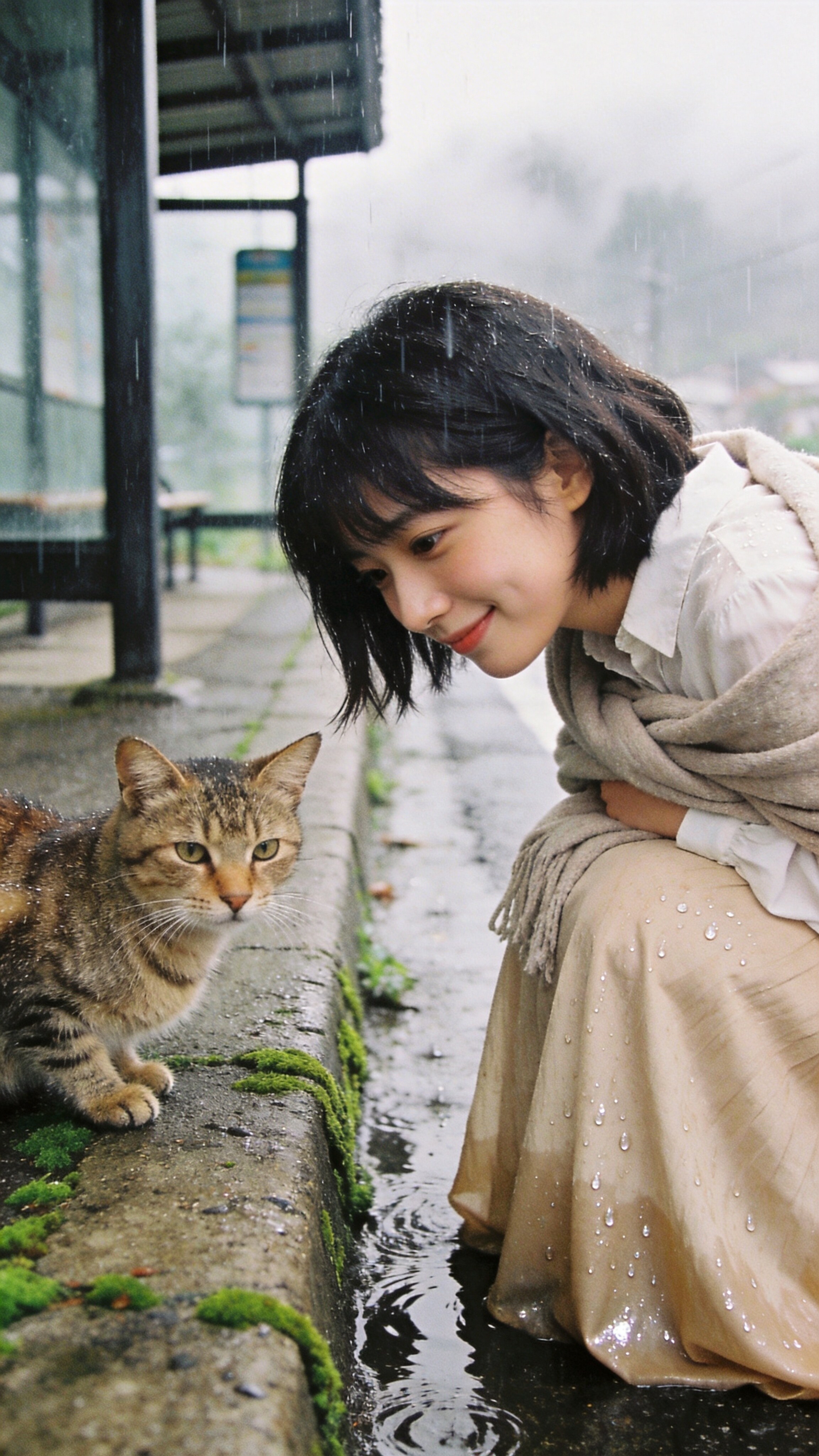 A Quiet Bond Beneath Falling Rain