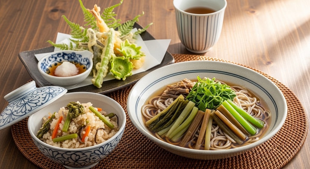 摩訶不思議食堂の山菜セット