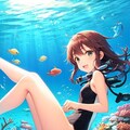 No.35 珊瑚の海のスキューバダイビングガール 7枚目