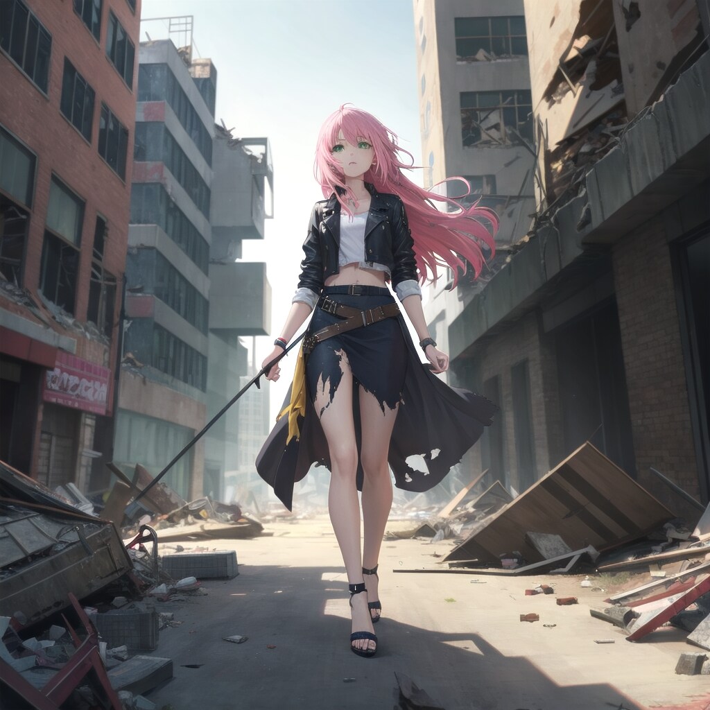 廃墟に現れたランウェイクイーン | の人気AIイラスト・グラビア