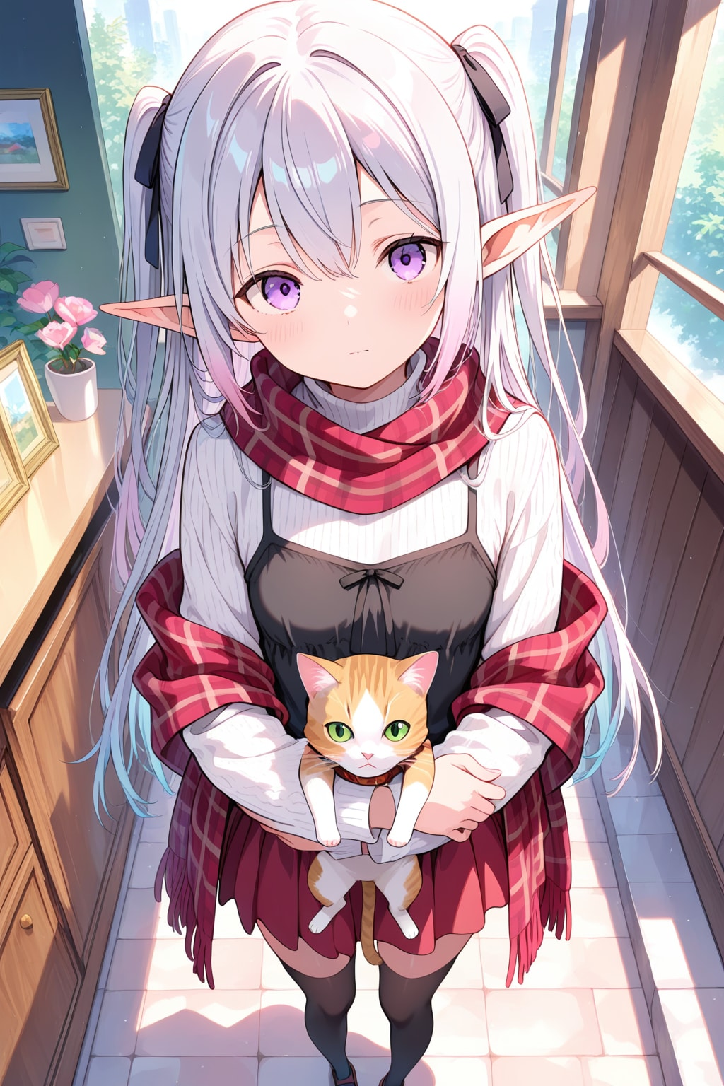 無口な少女と猫 | の人気AIイラスト・グラビア