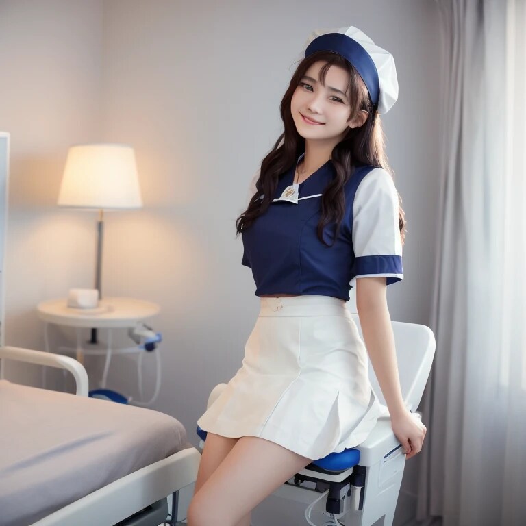 黒髪ロングで看護服の美女２５ | の人気AIイラスト・グラビア