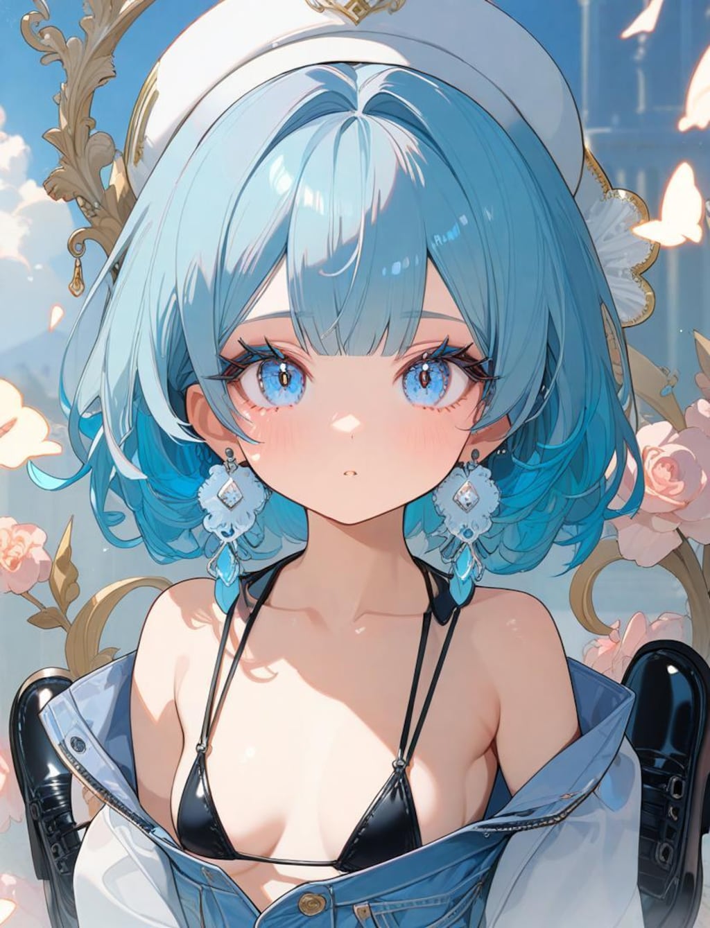 水色アシンメトリーマイクロ