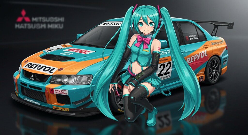 レプソルランサーエボリューションと初音ミク