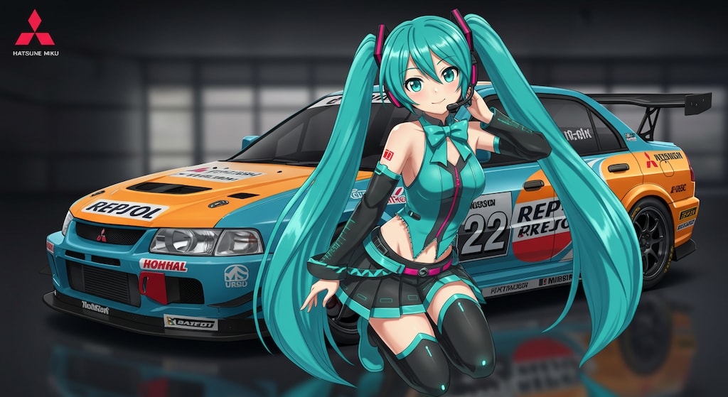 レプソルランサーエボリューションと初音ミク