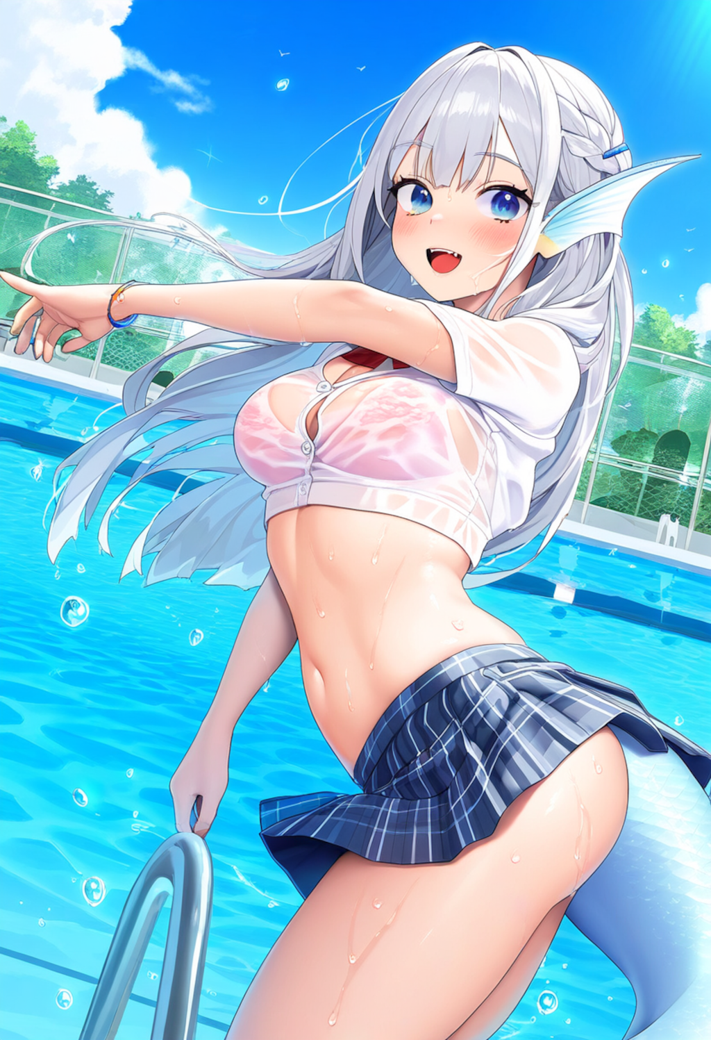 雑誌の表紙風に 「雑誌 人魚 ～制服特集～」(嘘)