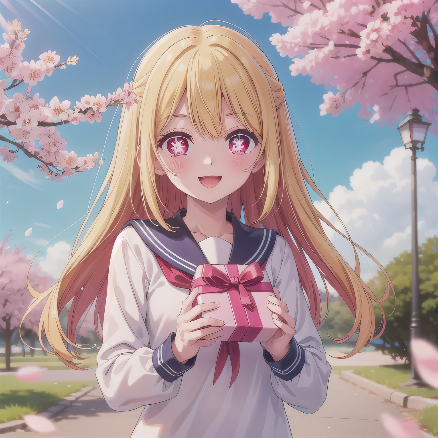 金髪ロングでセーラー服の少女１２ | の人気AIイラスト・グラビア