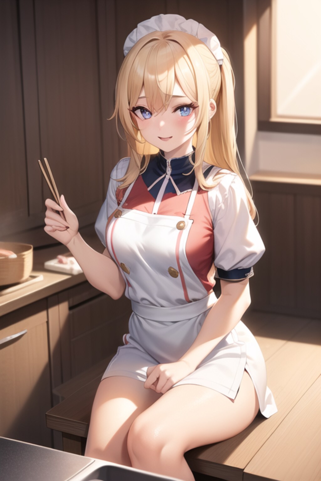 料理に興じる金色の髪の少女