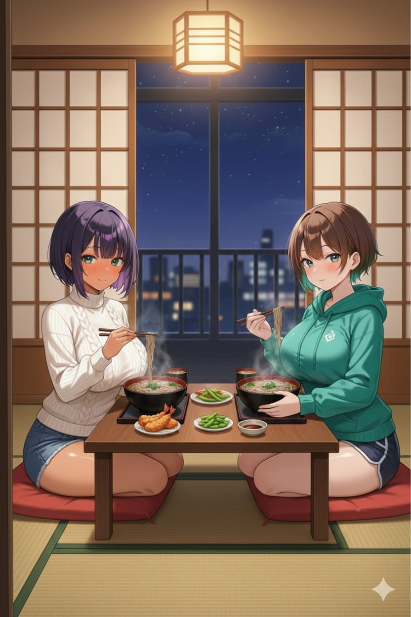 386 ちゅるちゅる姉妹 | の人気AIイラスト・グラビア