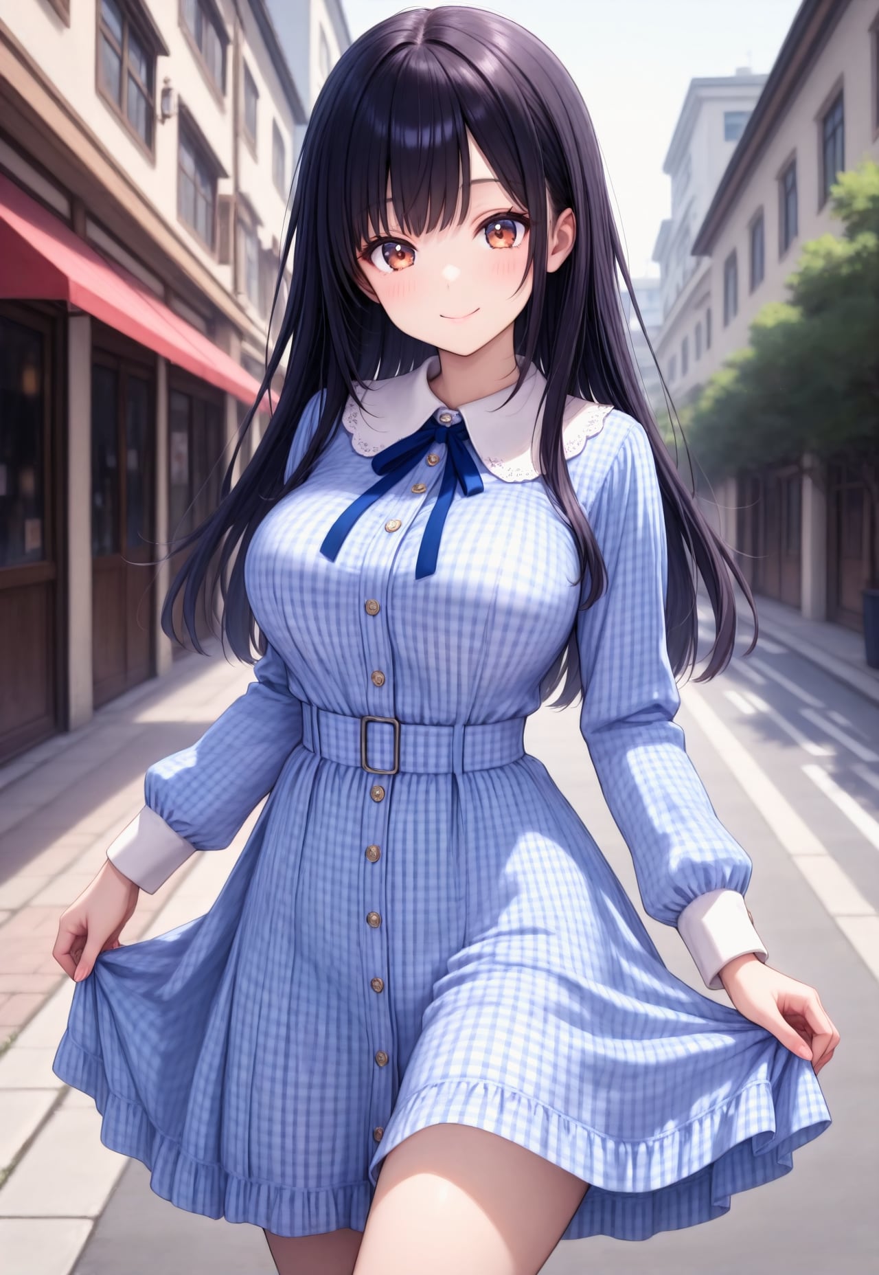 1054（ギンガムチェックのワンピ） | の人気AIイラスト・グラビア