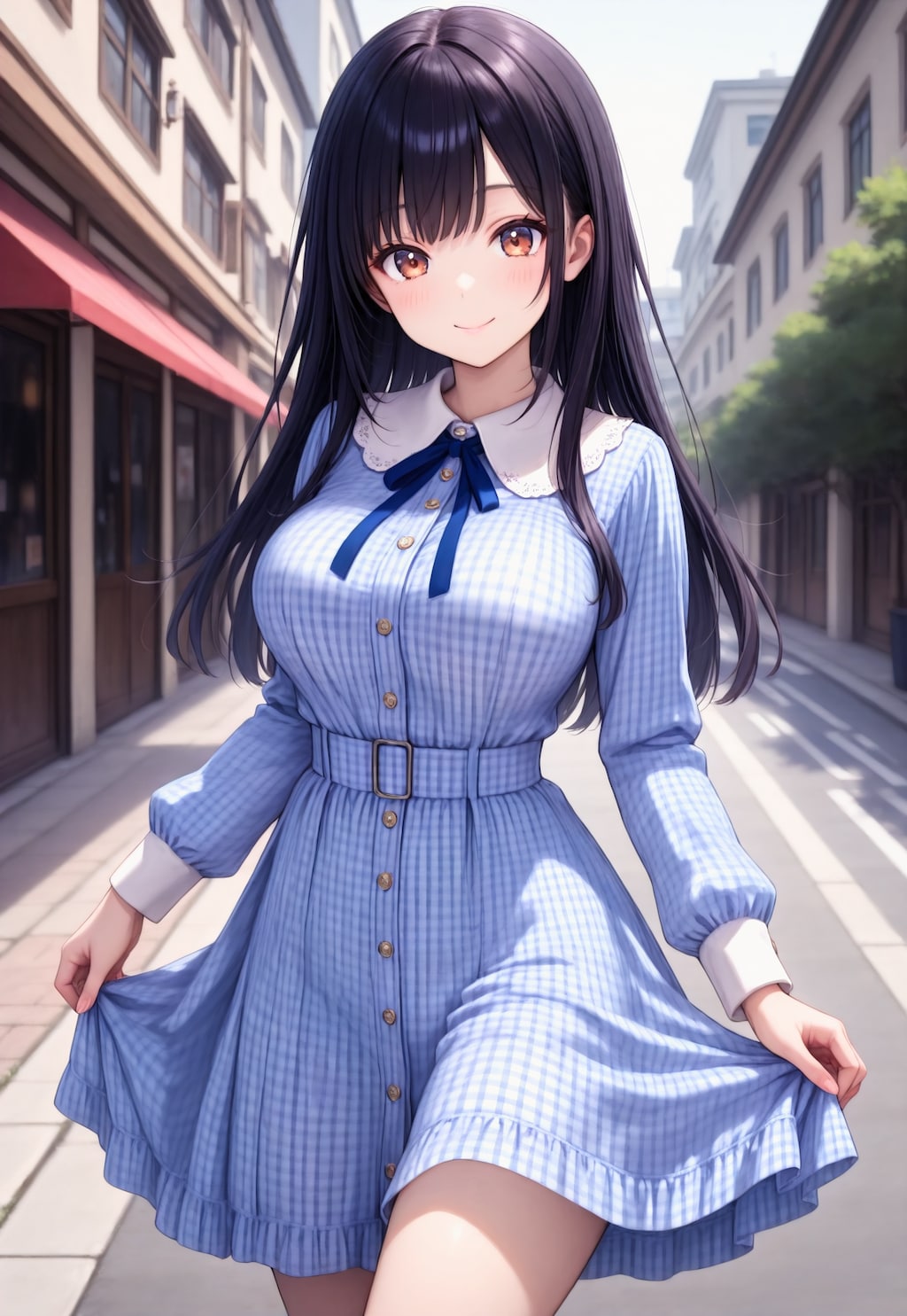 1054（ギンガムチェックのワンピ）