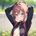 髪を結ぶ女性 4枚目