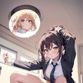 髪を結ぶ女性 2枚目