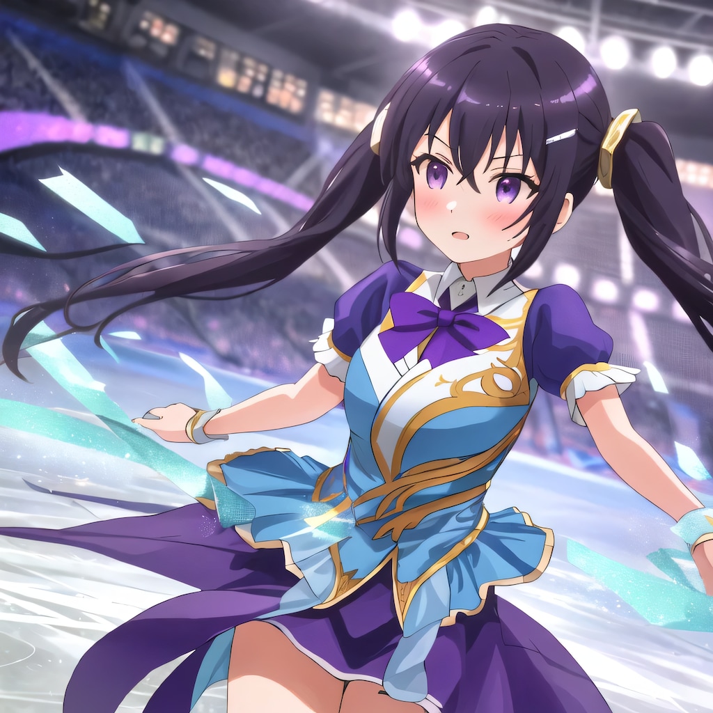 紫髪ロングでアイススケートの少女８