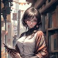 少女は図書館以外でも古い文献がないか古本屋にも足を延ばしていた。 2枚目