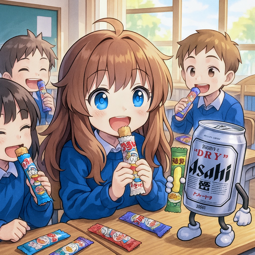 うまい棒を食べる小さな女の子 | の人気AIイラスト・グラビア
