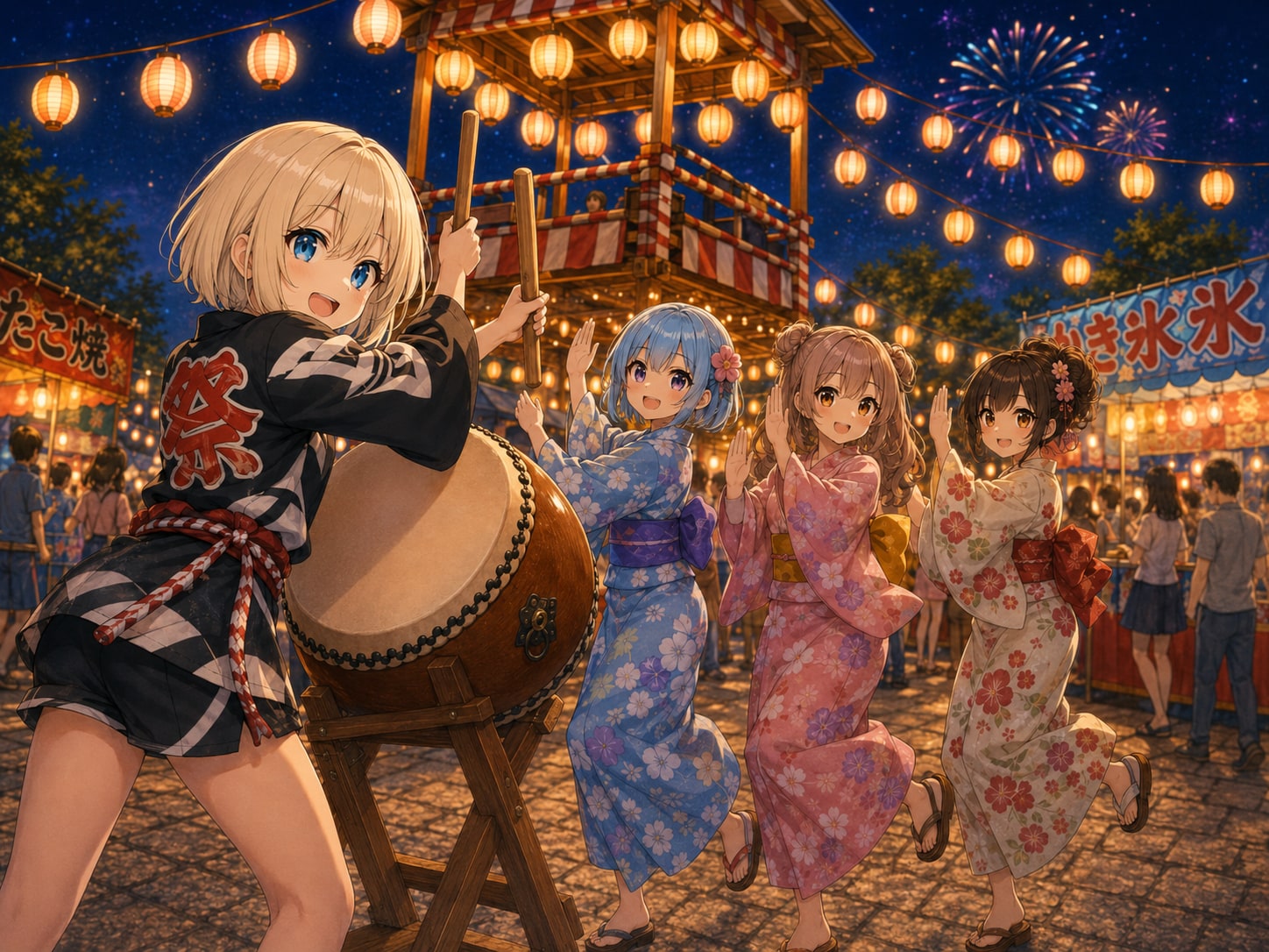 夏祭りの主役は、太鼓の音とみんなの笑顔！