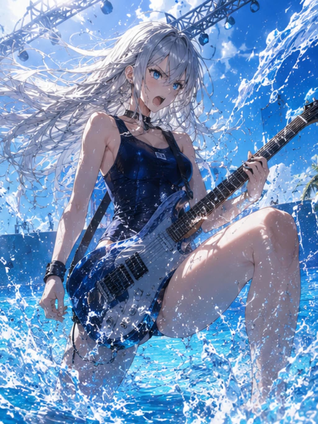 降り注ぐ光と水しぶき