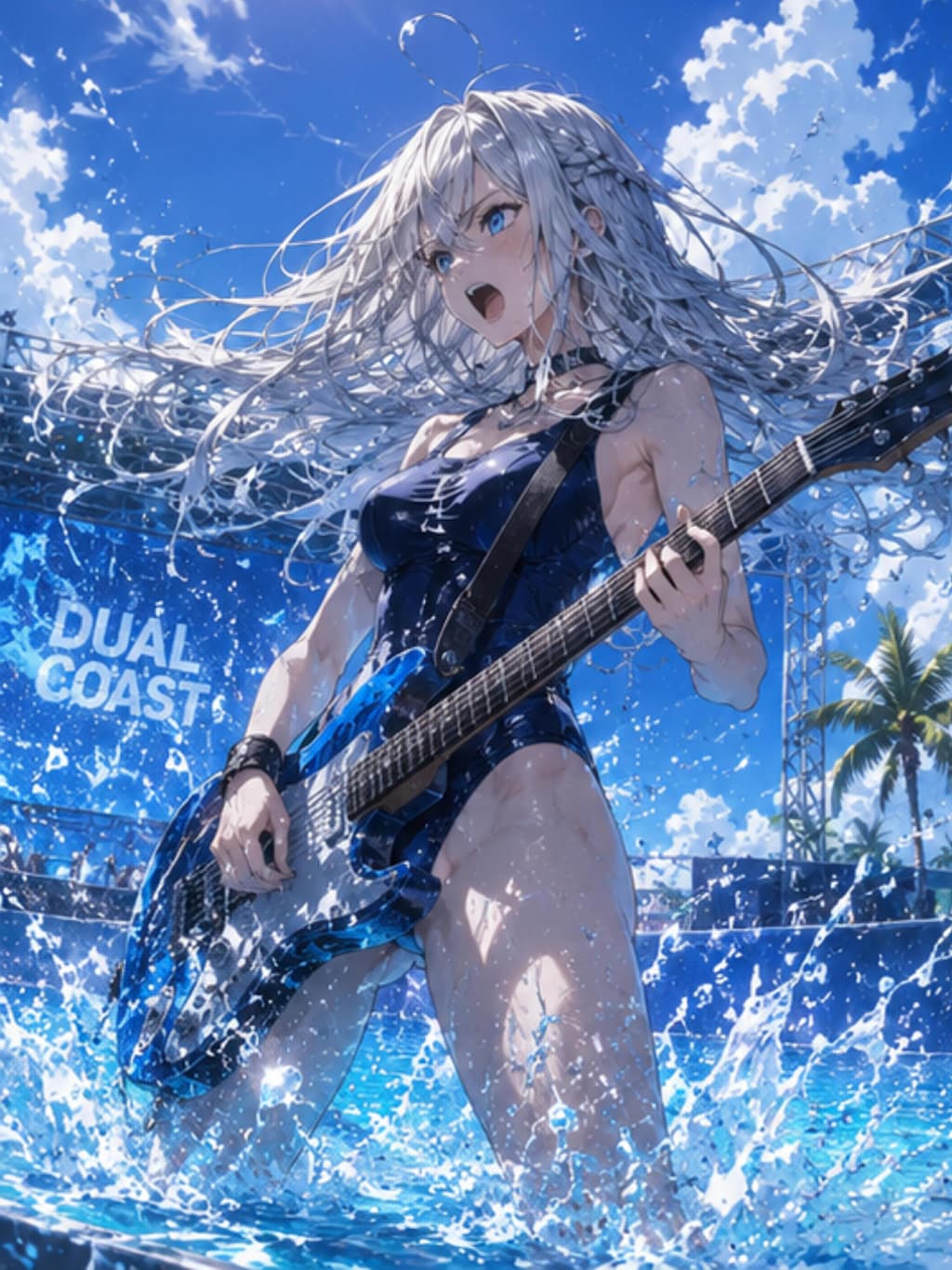 降り注ぐ光と水しぶき