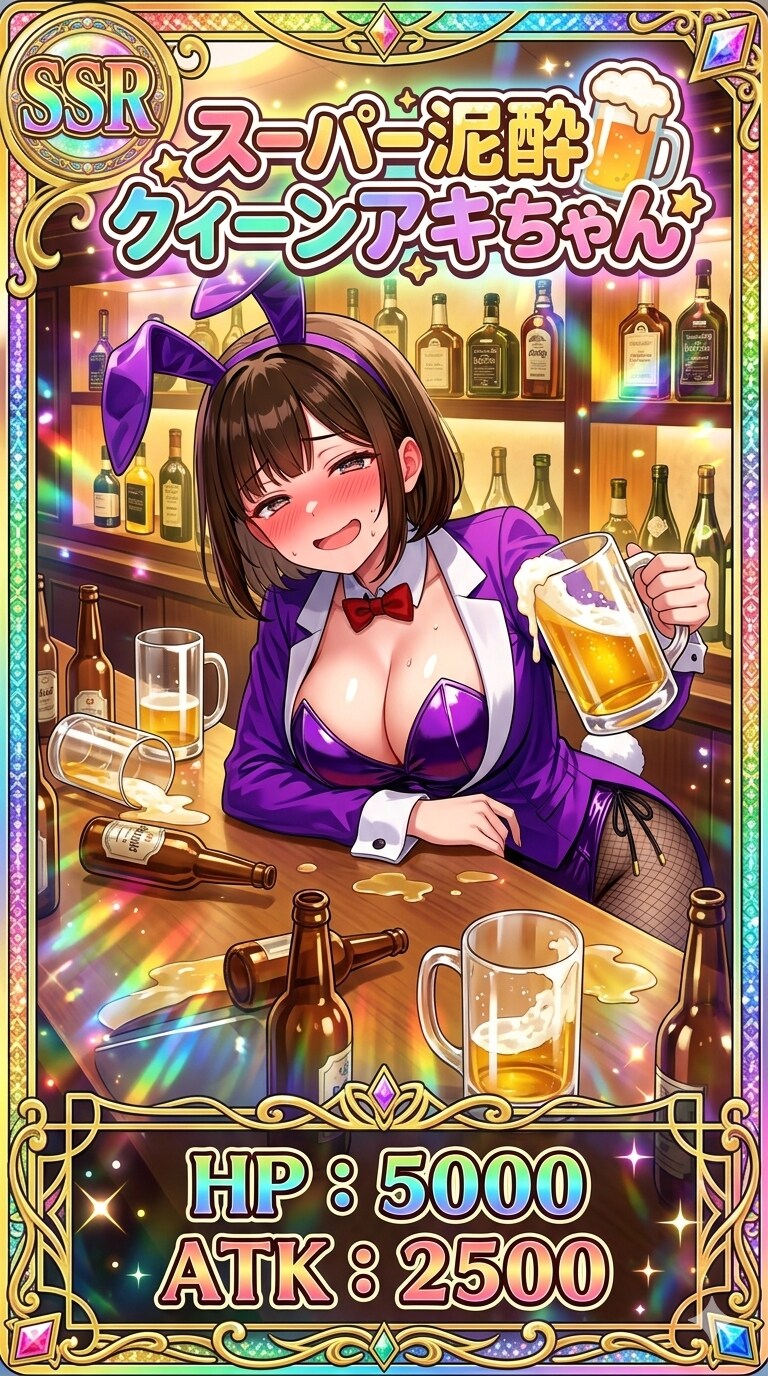 SSRスーパー泥酔クィーンアキちゃん