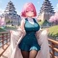 イラスト全モデル 城下町の桜通り 4枚目